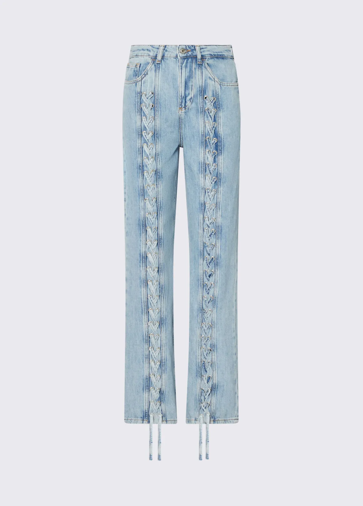 Jeans flare con intreccio