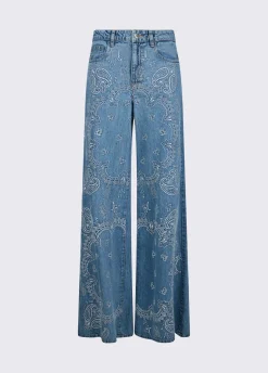 Jeans flare con ricami