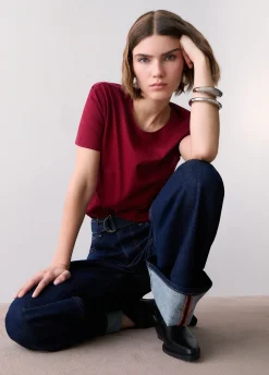 Jeans flare con risvolto