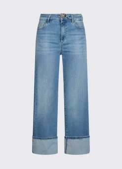 Jeans flare con risvolto