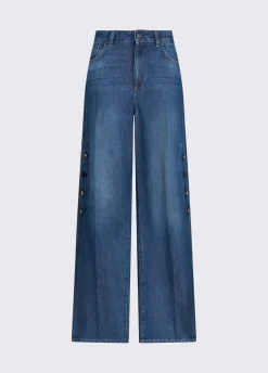 Jeans flare con spacchetti