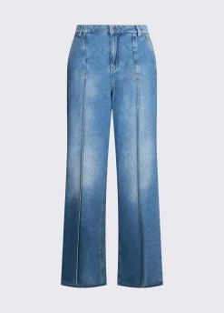 Jeans flare con spacchetti
