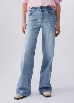 Jeans flare con strass
