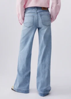 Jeans flare con strass