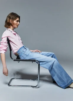 Jeans flare con strass
