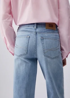 Jeans flare con strass