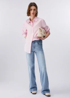 Jeans flare con strass