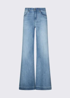 Jeans flare con strass