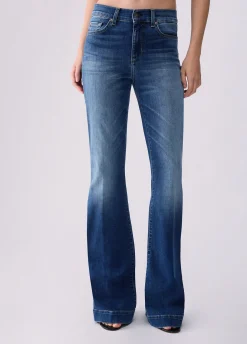 Jeans flare con strass