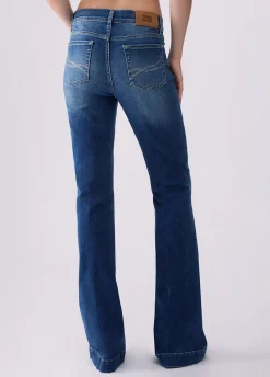 Jeans flare con strass