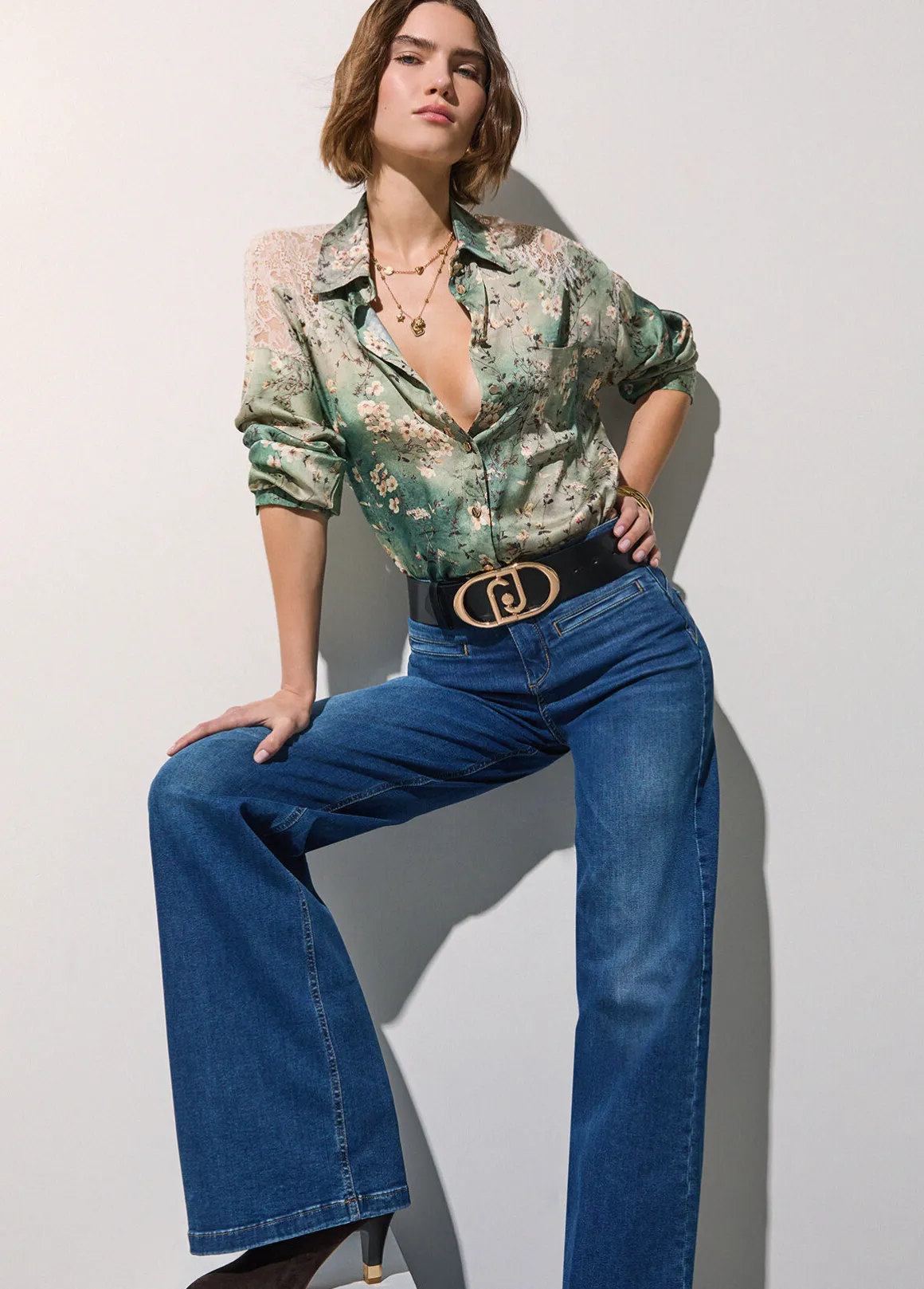 Jeans flare stonewash