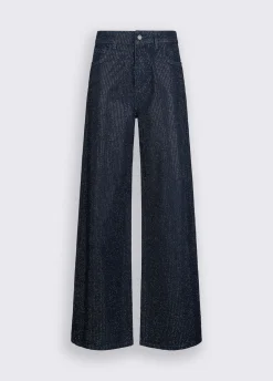 Jeans palazzo full-strass