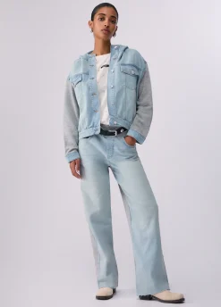 Jeans regular con inserto in felpa