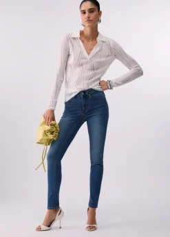 Jeans skinny a vita alta