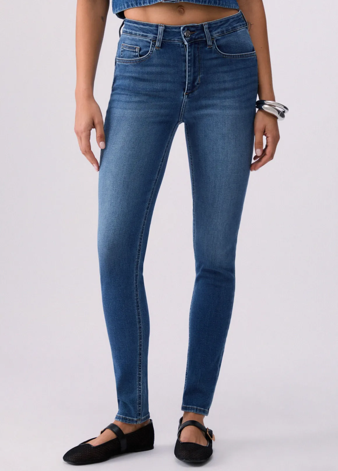 Jeans skinny a vita alta