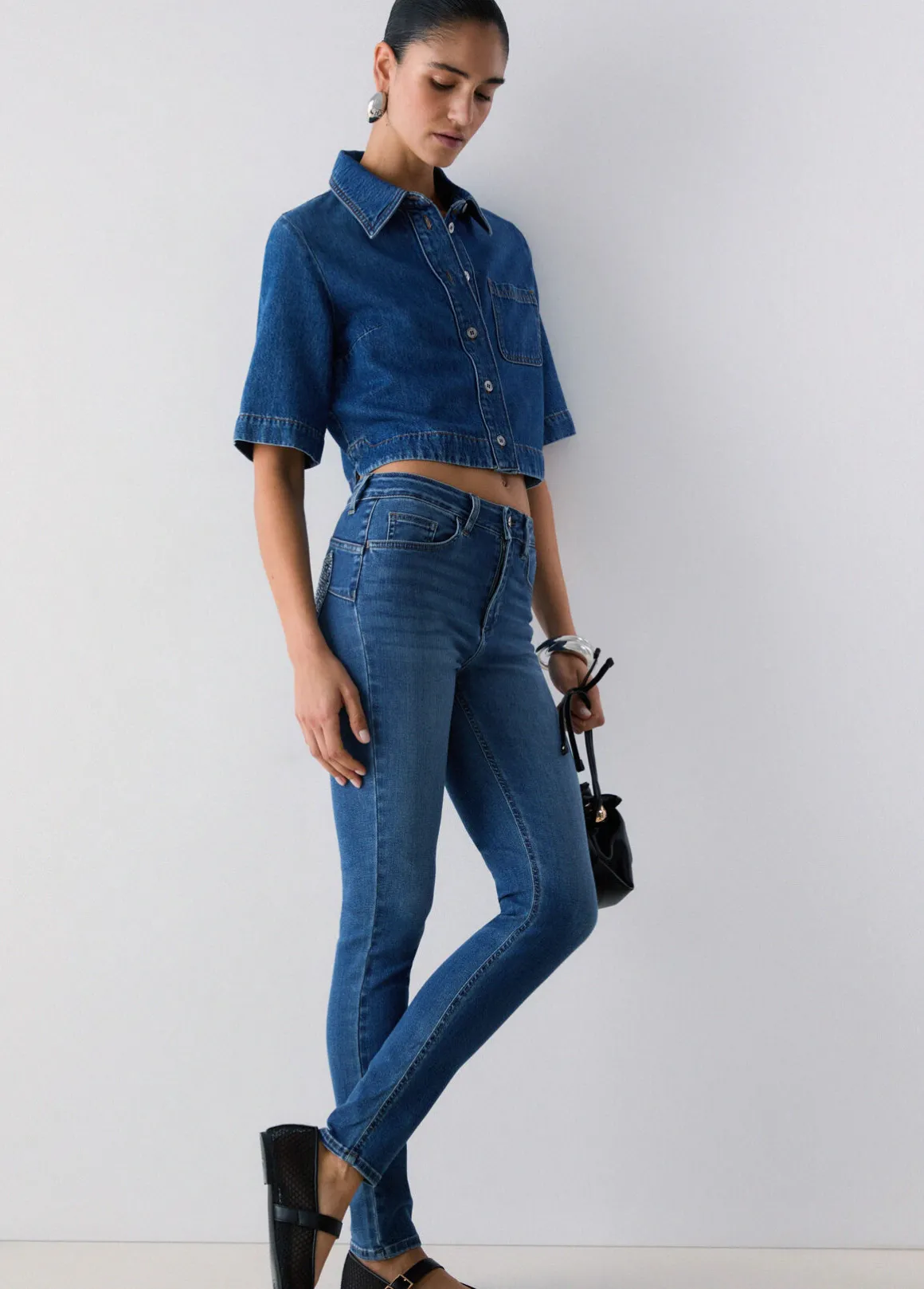 Jeans skinny a vita alta