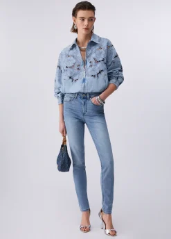 Jeans skinny a vita alta