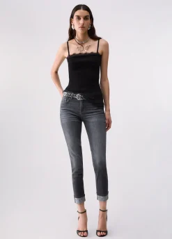 Jeans skinny con applicazioni