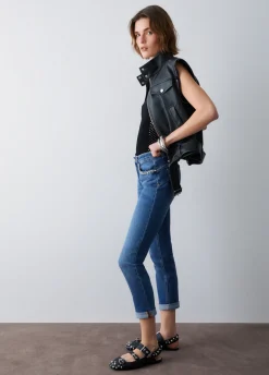 Jeans skinny con ricami gioiello