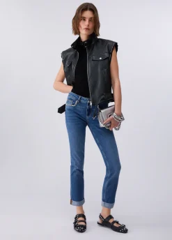 Jeans skinny con ricami gioiello