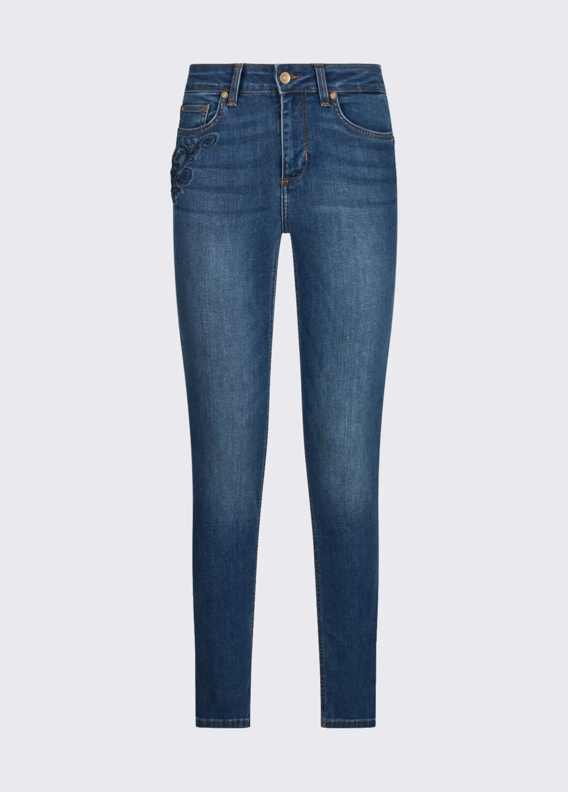 Jeans skinny con ricamo
