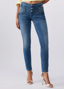 Jeans skinny con strass