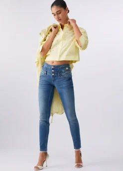 Jeans skinny con strass