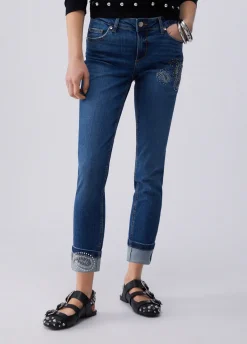 Jeans skinny con strass