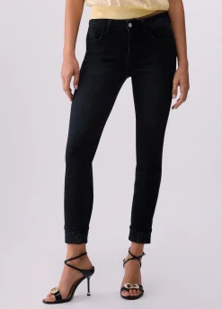 Jeans skinny con strass