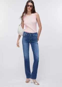 Jeans straight a vita alta