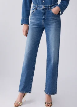 Jeans straight a vita alta