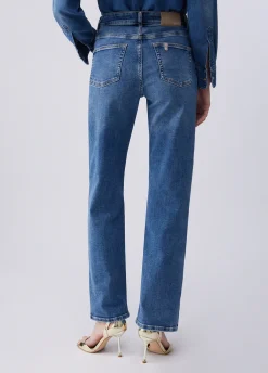 Jeans straight a vita alta