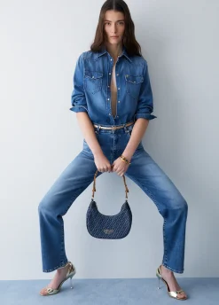 Jeans straight a vita alta