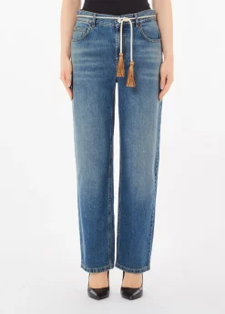 Jeans straight con cintura