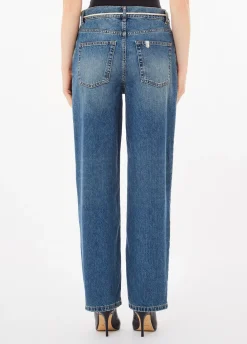 Jeans straight con cintura