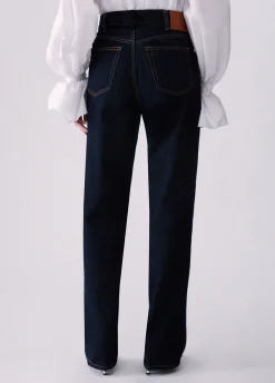 Jeans straight con dettagli in tessuto