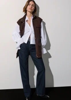 Jeans straight con dettagli in tessuto