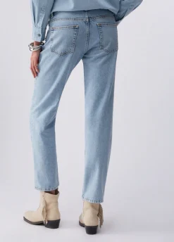 Jeans straight con ricami gioiello