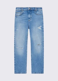 Jeans straight con strappi
