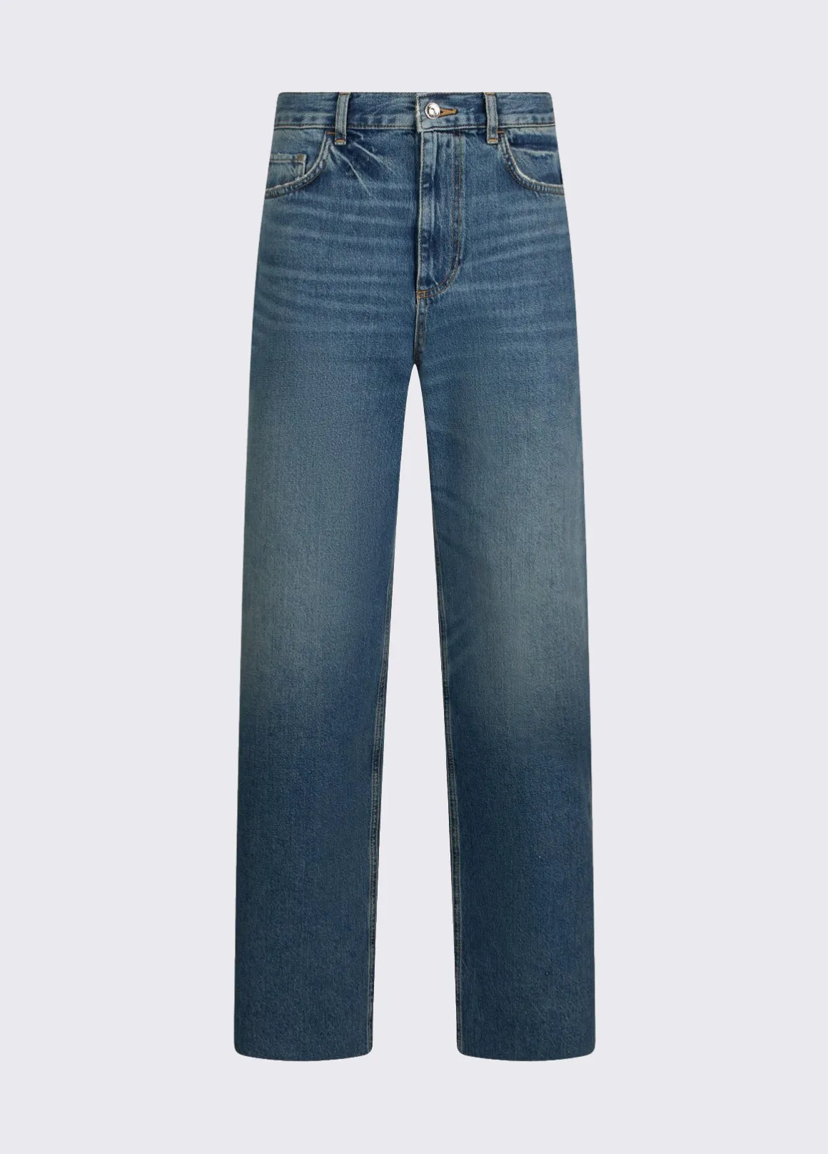 Jeans straight con strass
