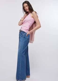 Jeans super flare a vita alta