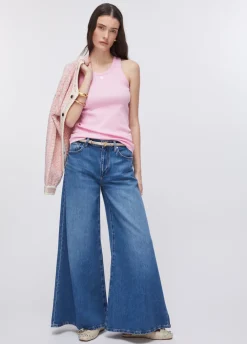 Jeans super flare a vita alta