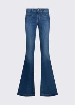 Jeans super flare a vita bassa