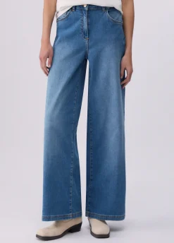 Jeans wide-leg con maxi logo