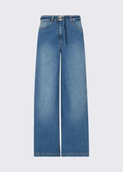 Jeans wide-leg con maxi logo