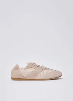 Light sneakers in suede e nylon