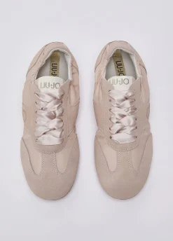 Light sneakers in suede e nylon