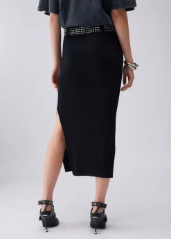 Longuette in maglia con borchie