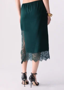 Longuette in raso con pizzo valencienne