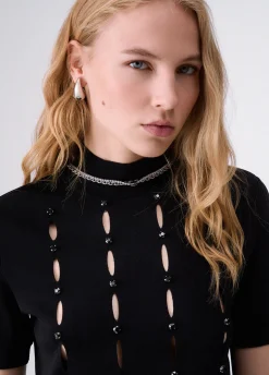 Lupetto con cut-out e perline